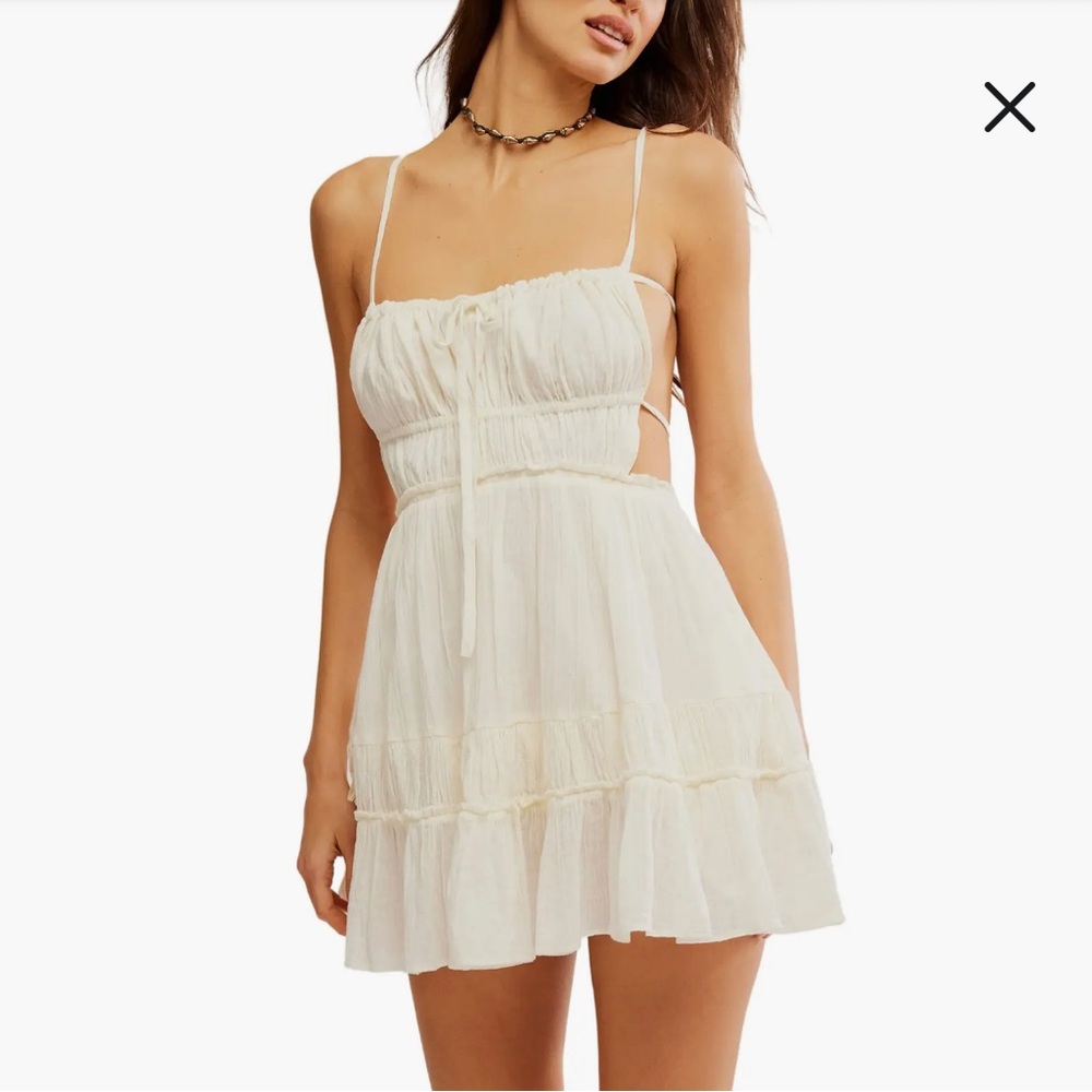 Free People Cream Mini Dress